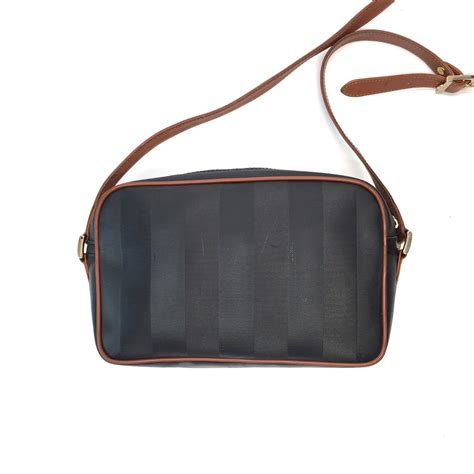 vintage fendi black and tan striped crossbody bag|Fendi crossbody bag sale.